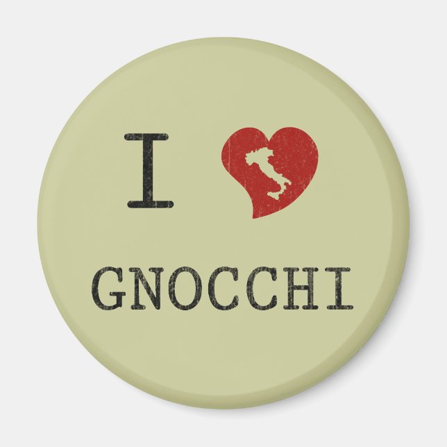 I Love Gnocchi Magnet (Front)