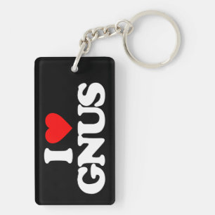I LOVE GNUS KEY RING