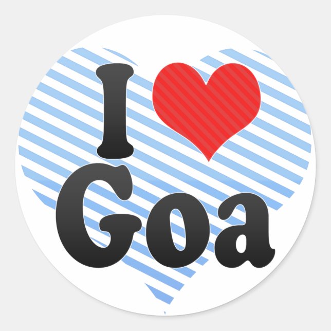 I Love Goa Classic Round Sticker (Front)