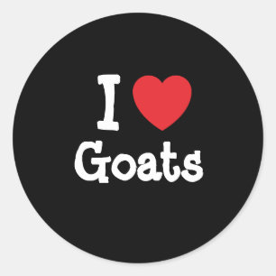I love Goats heart custom personalised Classic Round Sticker