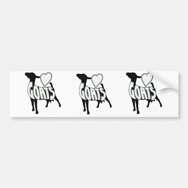 I LOVE GOATS LOGO ICON BUMPER STICKER (Front)