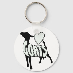 I LOVE GOATS LOGO ICON KEY RING