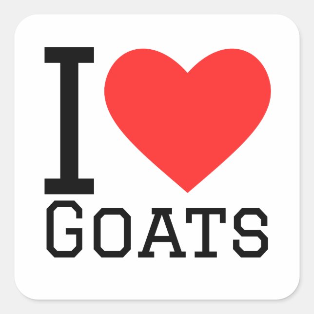I love goats square sticker (Front)