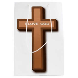 "I LOVE GOD" CROSS MEDIUM GIFT BAG