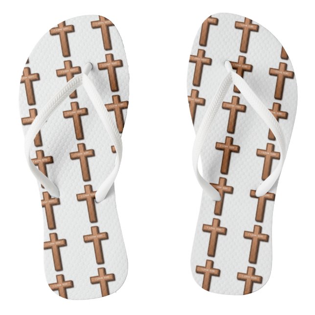 "I LOVE GOD" CROSS THONGS (Footbed)