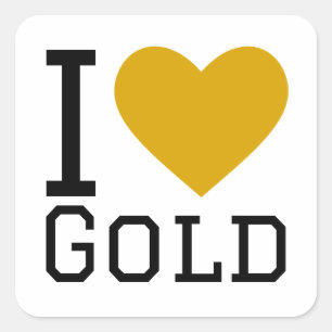 I love gold square sticker