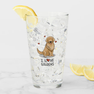 I Love Goldens I Love Golden Retrievers Cute Glass