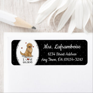 I Love Goldens - I Love Golden Retrievers Return Address Label