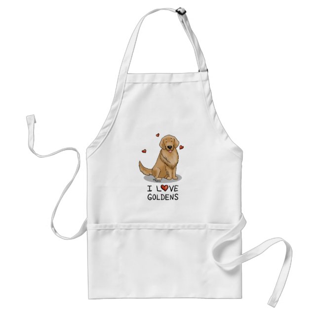 I Love Goldens - I Love Golden Retrievers Standard Apron (Front)