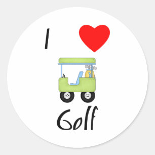 I Love Golf (4) Classic Round Sticker