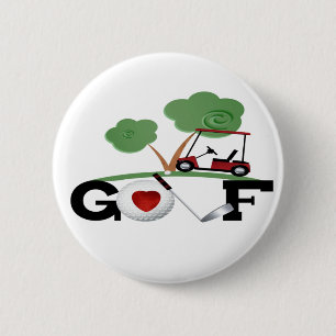 I Love Golf 6 Cm Round Badge