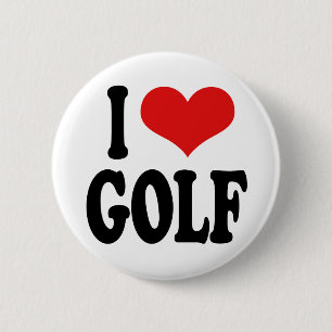 I Love Golf 6 Cm Round Badge