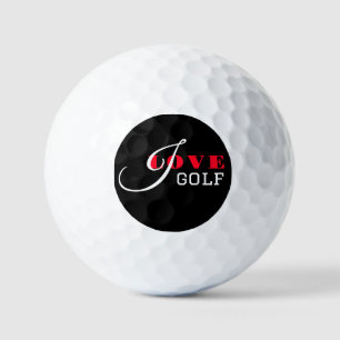 I love golf ( add your text) Black Valentine  Golf Balls