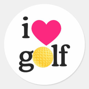 I love golf classic round sticker
