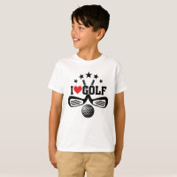 I Love Golf, Crossed Golf Clubs and Golf Ball