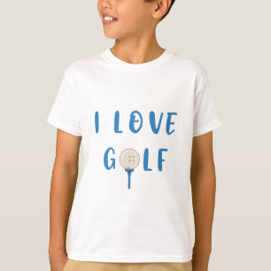 I Love Golf // Cute Kids Golf Sport T-Shirt