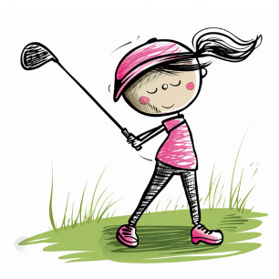 "I LOVE GOLF!" Fun, Golf Girl Cartoon Tee Shirt