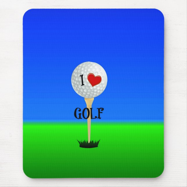 I Love Golf Mouse Pad (Front)