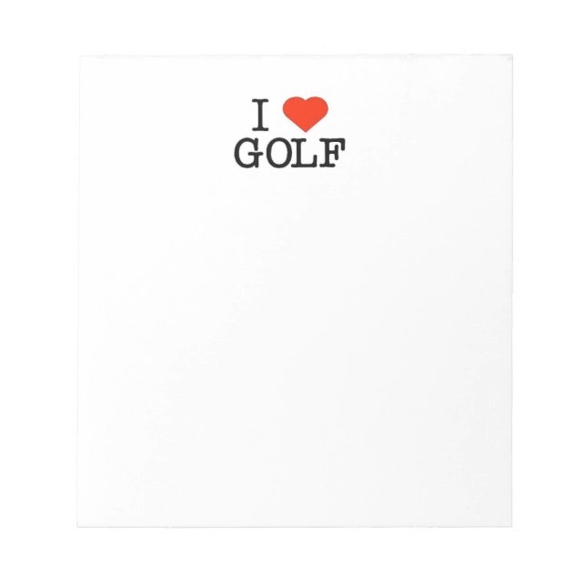 I Love Golf Notepad (Front)