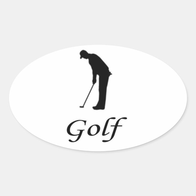 I Love Golf Oval Sticker (Front)