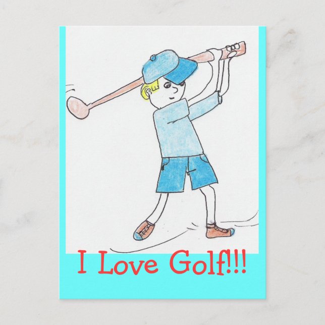 I love Golf Postcard (Front)