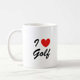 I Love Golf Sports Typography Coffee Mug