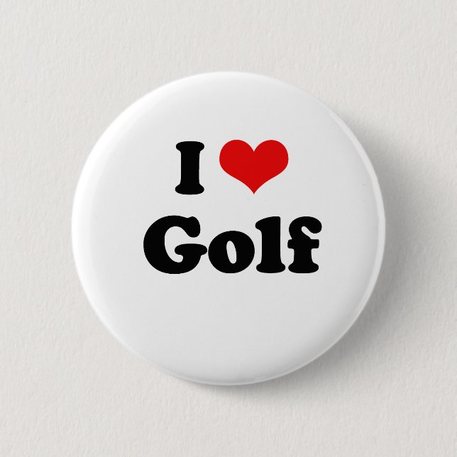 I Love Golf Tshirt 6 Cm Round Badge (Front)