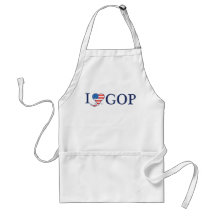 "I Love GOP" White BBQ Grilling Apron