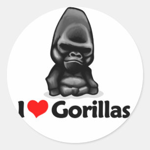 I Love Gorillas Classic Round Sticker