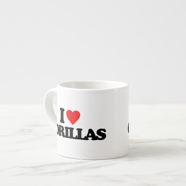 I LOVE GORILLAS ESPRESSO CUP (Front Left)