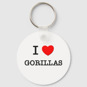 I Love GORILLAS Key Ring