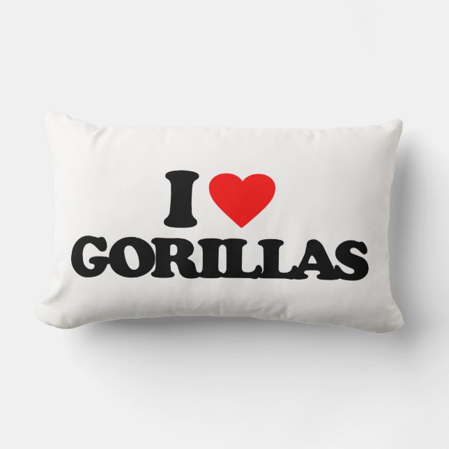I LOVE GORILLAS LUMBAR CUSHION (Front)