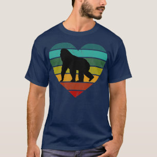 I Love Gorillas Retro Heart T-Shirt
