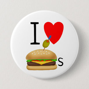 I love Gormet Burgers (cheeseburgers) 7.5 Cm Round Badge