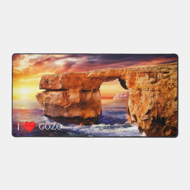 I Love Gozo Photo Desk Mat (Front)