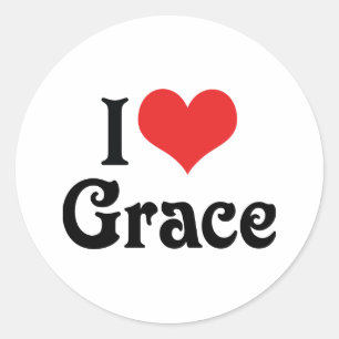 I Love Grace Classic Round Sticker