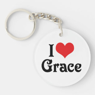 I Love Grace Key Ring