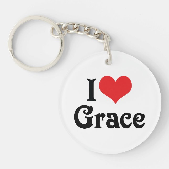 I Love Grace Key Ring (Front)