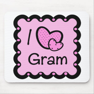 I Love Gram Cute T-Shirt Mouse Pad