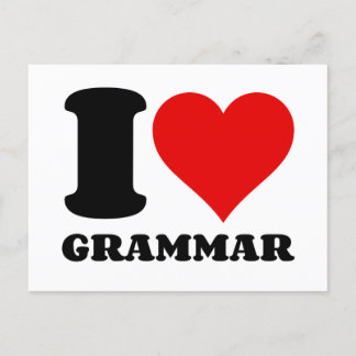 I LOVE GRAMMAR HOLIDAY POSTCARD