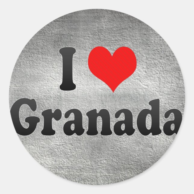 I Love Granada, Spain Classic Round Sticker (Front)