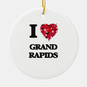 I love Grand Rapids Michigan Ceramic Ornament