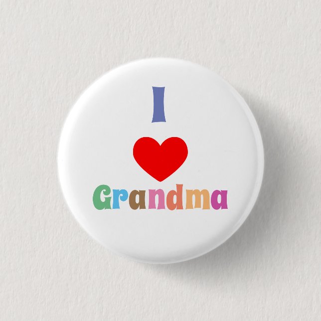 I Love Grandma 3 Cm Round Badge (Front)
