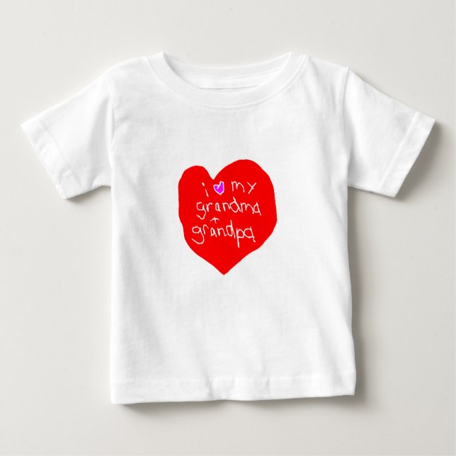 I Love Grandma and Grandpa Baby T-Shirt (Front)
