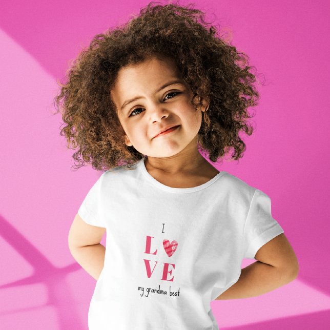 I Love Grandma Cute 2T to 5/6T Fine Jersey Toddler T-Shirt (Creator Uploaded)
