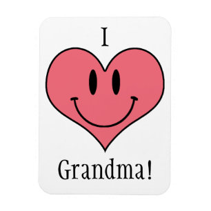 I Love Grandma! Cute Heart Smilie Magnet
