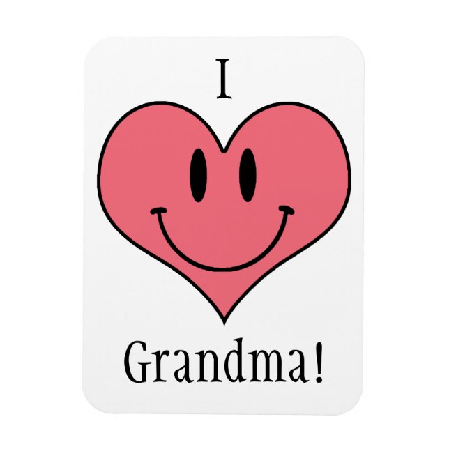 I Love Grandma! Cute Heart Smilie Magnet (Vertical)