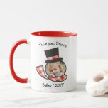 I love Grandma Snowman Face Christmas Mug<br><div class="desc">This cute design features a snowman in a red gingham plaid scarf with space for your photo and text! The matching collection of products is available in our shop! Contact us if you would like this design modified for your specific number of photos or if you need this design applied...</div>
