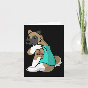 I Love Grandma Tattoo Akita Dog  Card