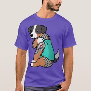 I Love Grandma Tattoo Australian Shepherd Dog  T-Shirt
